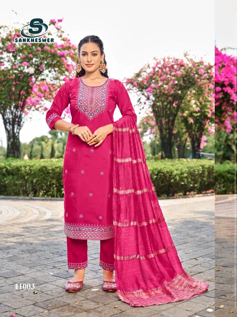Sofia Vol 1 By Sankheswer Roman Silk Readymade Top Bottom With Dupatta Wholesale In India